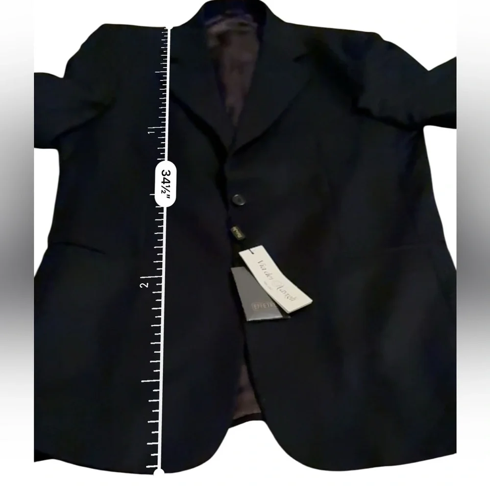 Via Dei Navigli NWT Virgin Wool Blazer Men’s‎ Size 40 US Black Classic Fit